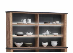 Opzetstuk Etienne 221cm - decor - industriële eik & zwart