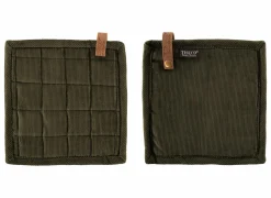 Pannenlap Velmar 20x20cm - katoen & polyester - olijfgroen