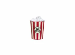 Papiermand Popcorn Ø22x26cm rood beige