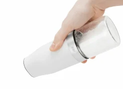 Peper en zoutmolen Elektrisch H18,3cm - glas/kunststof - wit