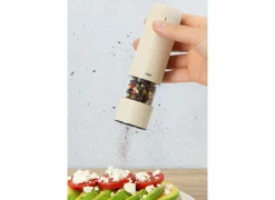 Peper en zoutmolen H14cm - RVS - cream elektrisch & oplaadbaar