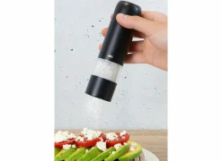 Peper en zoutmolen H14cm - RVS - antraciet elektrisch & oplaadbaar