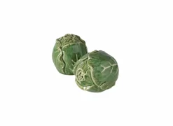 Peper en zoutmolen Kool H7,5cm - keramiek - groen