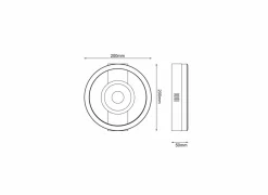 Plafondlamp Maureen Ø20cm - metaal/kunststof - zwart
