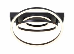 Plafondlamp Pedley 37x38cm - kunststof & aluminium - zwart