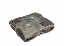 Plaid Kruisem 150x200cm - microvezel - grijs & pastel