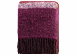 Plaid Mohair Look 130x190cm - polyester & wol - roze & rood