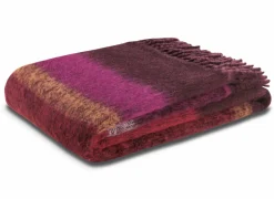 Plaid Mohair Look 130x190cm - polyester & wol - roze & rood