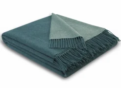 Plaid Teal-Green 130x170cm - kasjmier & wol - blauw & groen