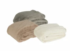 Plaid Yucatan 140x180cm - fluweel - ivory