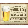 Plakkaat Drink Beer 15x20cm - metaal - meerkleurig