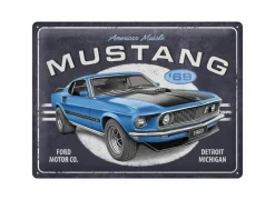 Plakkaat Ford Mustang 40x30cm - metaal - meerkleurig