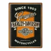 Plakkaat Harley Davidson Genuine Motor 40x30cm - metaal - meerkleurig