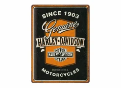 Plakkaat Harley Davidson Genuine Motor 40x30cm - metaal - meerkleurig