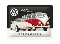 Plakkaat VW Meet the classics 15x20cm - metaal - meerkleurig