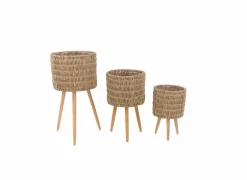 Plantenstandaard Reva set van 3 - zeegras - naturel