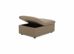 Poef Back 102x71x44cm - natuurleder - camel met opbergruimte