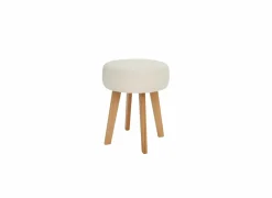 Poef Gimli Ø35cm - stof - wit