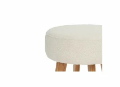 Poef Gimli Ø35cm - stof - wit