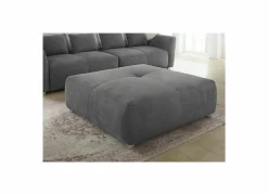 Poef Gulliver 126x126x41cm - stof - donkergrijs