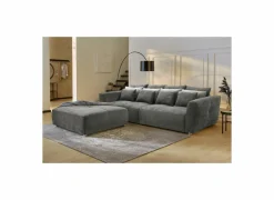 Poef Gulliver 126x126x41cm - stof - grijs