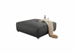 Poef Gulliver 126x126x41cm - stof - donkergrijs