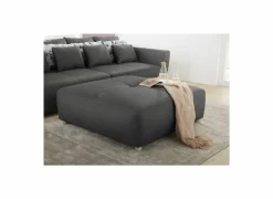 Poef Gulliver 126x126x41cm - stof - donkergrijs