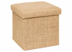 Poef Opvouwbaar 31x31x31cm - jute - naturel