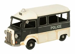 Politiebus Antiek  28x14x16cm - metaal - zwart/gebroken wit