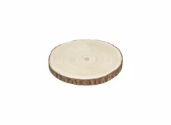 Presentatie bord met schors Ø28-30cm - paulownia massief - bruin