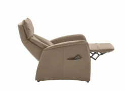 Relaxzetel EC22138  elektrisch - leder - belvita pearl met elektrische hoofdsteun