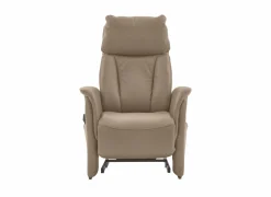 Relaxzetel EC22138  elektrisch - leder - belvita pearl met manueel verstelbare hoofdsteun