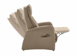 Relaxzetel EC22138  elektrisch - leder - belvita pearl met manueel verstelbare hoofdsteun
