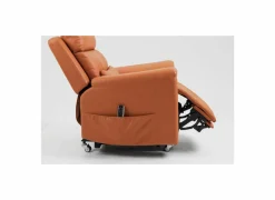 Relaxzetel Gallery elektrisch - lederlook- oranje