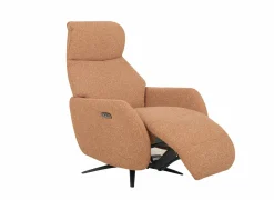 Relaxzetel Harp TVCHM  elektrisch - stof - burnt orange met 2 motoren & massagefunctie