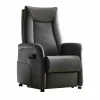 Relaxzetel Hukla elektrisch - leder - antraciet met 2 motoren