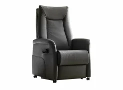 Relaxzetel Hukla elektrisch - leder - antraciet met 2 motoren
