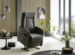 Relaxzetel Hukla elektrisch - leder - antraciet met 2 motoren