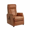 Relaxzetel Liam elektrisch - stof - cognac