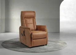 Relaxzetel Liam elektrisch - stof - cognac