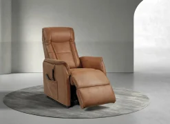 Relaxzetel Liam elektrisch - stof - cognac