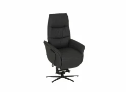 Relaxzetel 7051.76V+Z60 elektrisch - leder - zwart met medium zithoogte- en diepte en tilfunctie