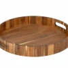 Rond dienblad Ø35cm - MDF & acacia - bruin