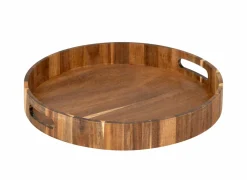 Rond dienblad Ø35cm - MDF & acacia - bruin