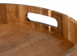 Rond dienblad Ø35cm - MDF & acacia - bruin