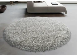 Rond tapijt Twister Ø200cm - polypropyleen - wit & zilver