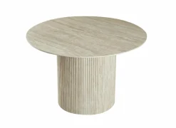 Ronde tafel Ø120cm - keramiek - beige travertin look
