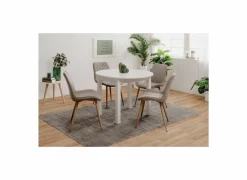Ronde tafel Coburg 100/140x100cm - melamine - wit