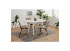 Ronde tafel Coburg 100/140x100cm - melamine - wit