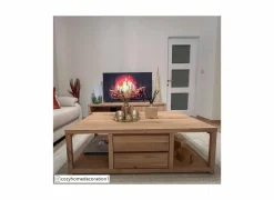 Salontafel Amarillo 120x60cm - eik massief & decor -  naturel